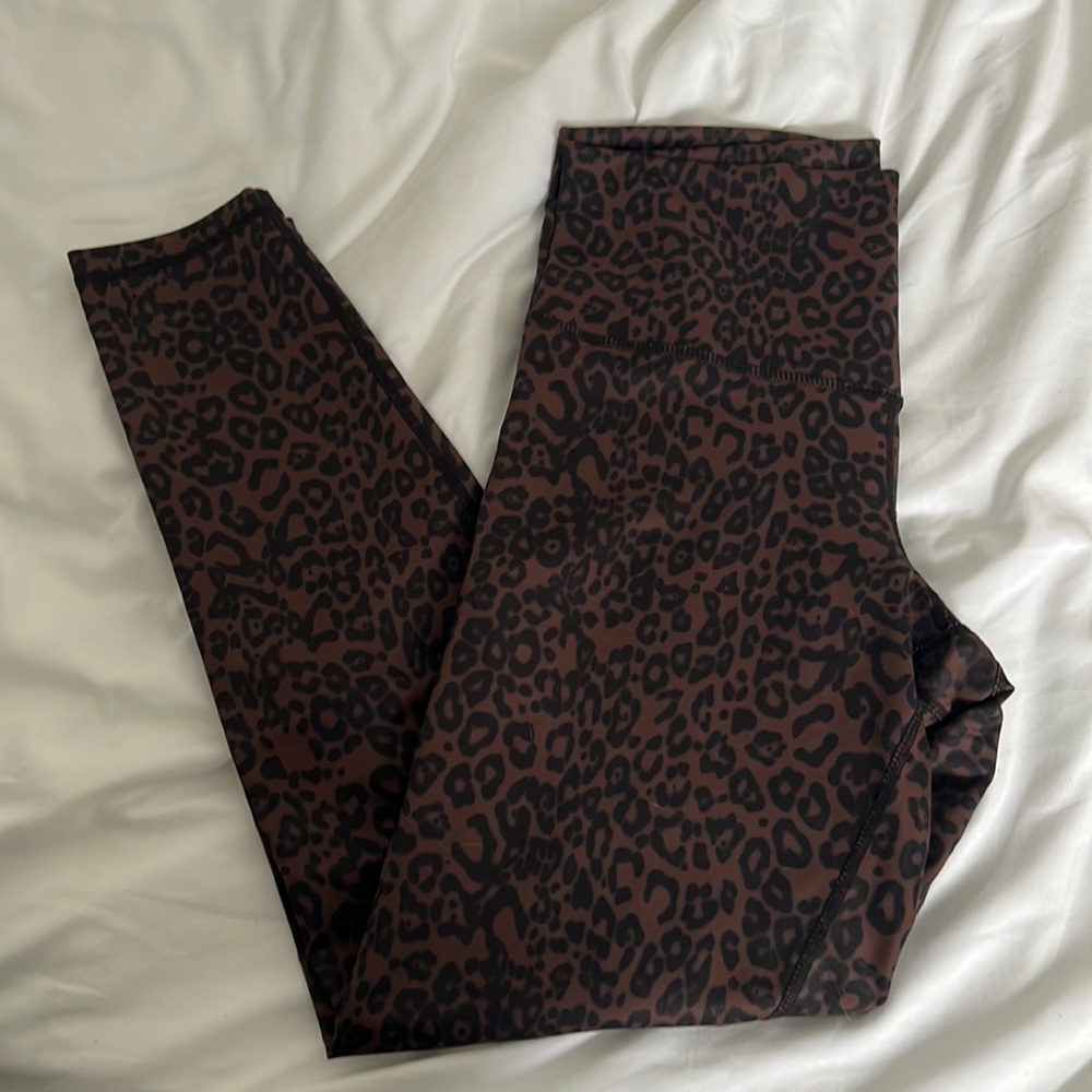 DYI brown and black leopard print leggings